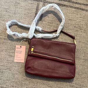 Quince Deep Red Leather Crossbody Bag